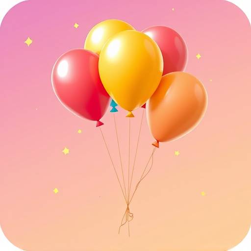 Icona stilizzata di palloncini e un flash di festa