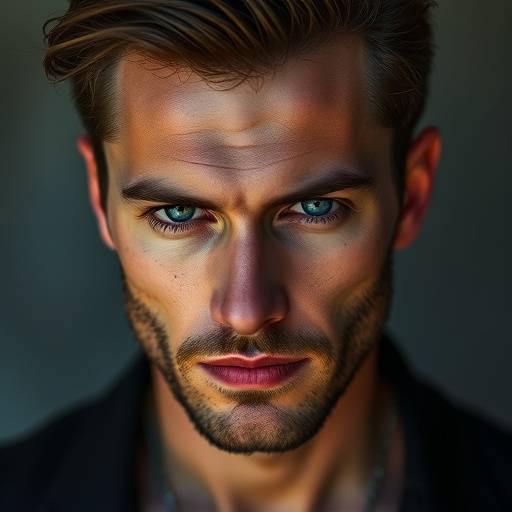 Modello uomo con sguardo intenso per un book fotografico