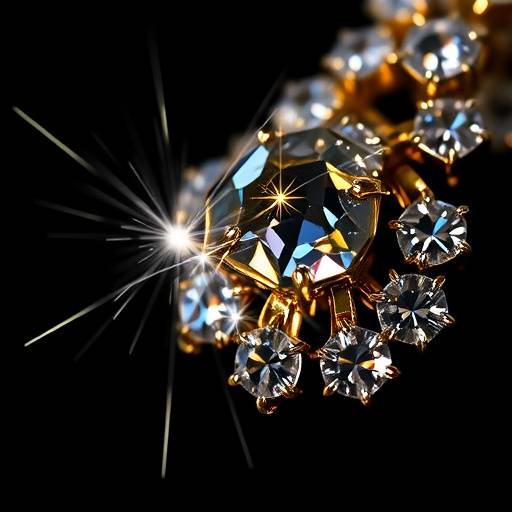 Primo piano di un gioiello scintillante su sfondo scuro
